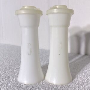 Vintage Tupperware Large White Salt & Pepper Shakers